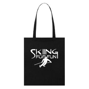 Ski Skifahrer Ski Alpin Skier Skiurlaub Skigebiet - Stanley/Stella Bio-Stoffbeutel - Schwarz - Vorne
