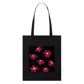 Blumen - Stanley/Stella Bio-Stoffbeutel - Schwarz - Vorne