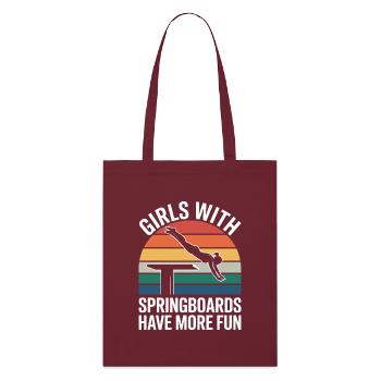 Diving diving board - Stanley/Stella Organic Tote Bag - burgundy - Front