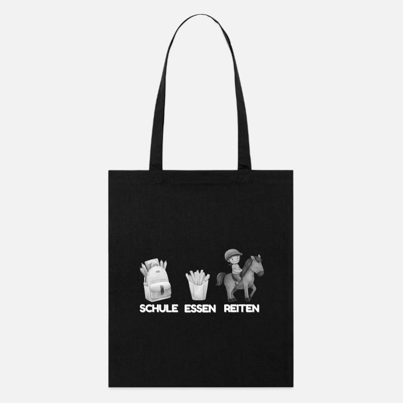 Schule Essen Reiten  - Stanley/Stella Bio-Stoffbeutel - Schwarz