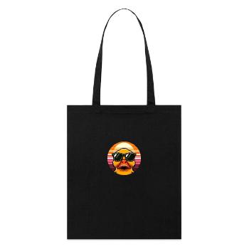 Canard cool avec des lunettes de soleil au coucher du soleil - Tote bag bio Stanley/Stella - noir - Devant