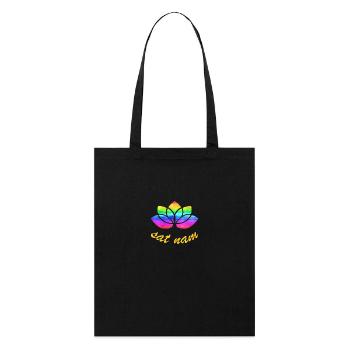 sat nam mit lotus regenbogen - Stanley/Stella Bio-Stoffbeutel - Schwarz - Vorne