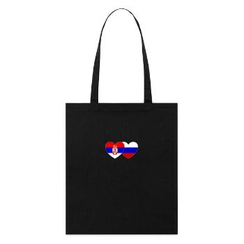 Serbie Russie Drapeau Cœur - Tote bag bio Stanley/Stella - noir - Devant