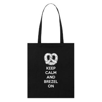 Brezeln Spruch Brezel Bäckerei Bäcker Keep Calm - Stanley/Stella Bio-Stoffbeutel - Schwarz - Vorne