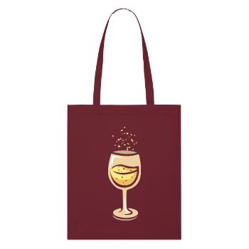 Sektglas Party Feier Illustration - Stanley/Stella Bio-Stoffbeutel - Burgunderrot - Vorne