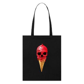 Skull Skull Dessert Eiswaffel - Stanley/Stella Bio-Stoffbeutel - Schwarz - Vorne