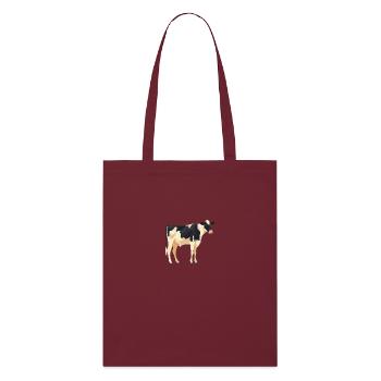 Standing Cow - Simple Design - Stanley/Stella Organic Tote Bag - burgundy - Front