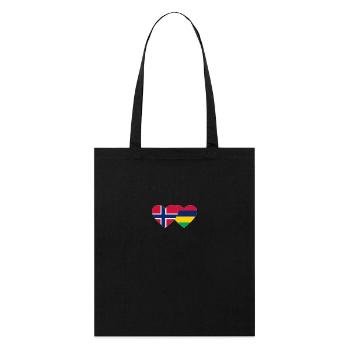Norway Mauritius Flag Heart - Stanley/Stella Organic Tote Bag - black - Front