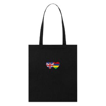 England Mauritius Flag Heart - Stanley/Stella Organic Tote Bag - black - Front