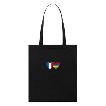 France Mauritius Flag Heart - Stanley/Stella Organic Tote Bag - black - Front