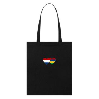 Holland Mauritius Flag Heart - Stanley/Stella Organic Tote Bag - black - Front