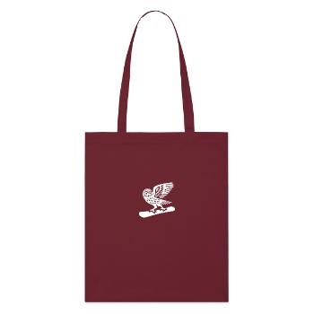 Eule Snowboard Snowboarder Minimalistisches Design - Stanley/Stella Bio-Stoffbeutel - Burgunderrot - Vorne