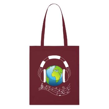 Planète Terre et musique - Tote bag bio Stanley/Stella - bordeaux - Devant