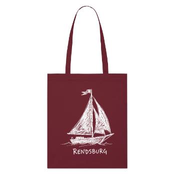 Rendsburg Sailboat – Sketch Design in Maritime - Stanley/Stella Organic Tote Bag - burgundy - Front