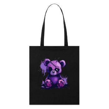 Ours en peluche effrayant mignon - Tote bag bio Stanley/Stella - noir - Devant