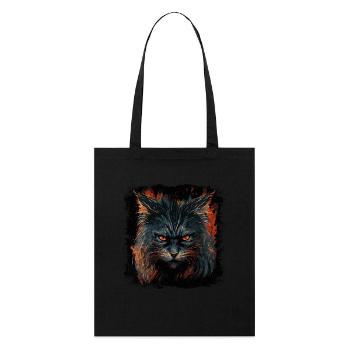 Katze hat schlechte Laune - Stanley/Stella Bio-Stoffbeutel - Schwarz - Vorne