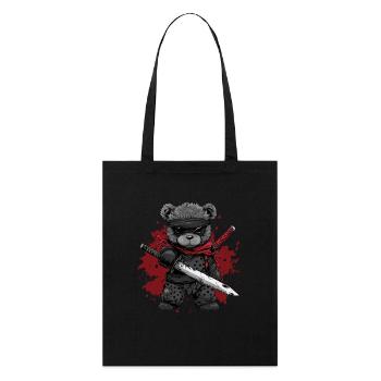 Ours en peluche ninja - Tote bag bio Stanley/Stella - noir - Devant