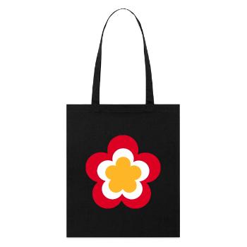 70s Flower Pattern Red - Stanley/Stella Organic Tote Bag - black - Front