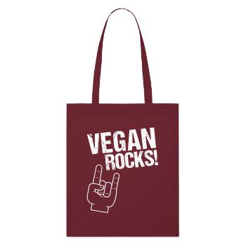 Vegan Rocks! THe Rockin 'Vegan Style. - Stanley/Stella Organic Tote Bag - burgundy - Front