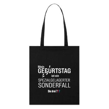 Die Drei ??? Geburtstags-Design - Stanley/Stella Bio-Stoffbeutel - Schwarz - Vorne