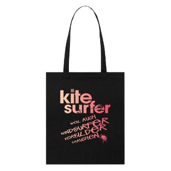 Kitesurfer vs Windsurfer - Stanley/Stella Bio-Stoffbeutel - Schwarz - Vorne