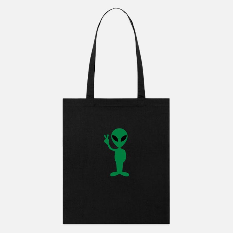 Frieden alien - Stanley/Stella Bio-Stoffbeutel - Schwarz
