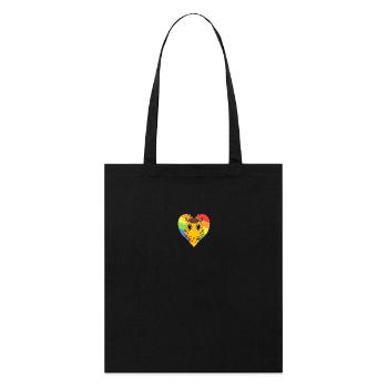 Giraffe LGBT Regenbogen Farben - Stanley/Stella Bio-Stoffbeutel - Schwarz - Vorne