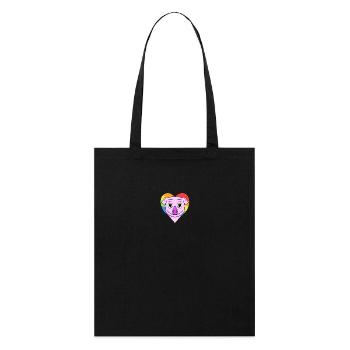 Schwein Lgbt Regenbogen Farben - Stanley/Stella Bio-Stoffbeutel - Schwarz - Vorne