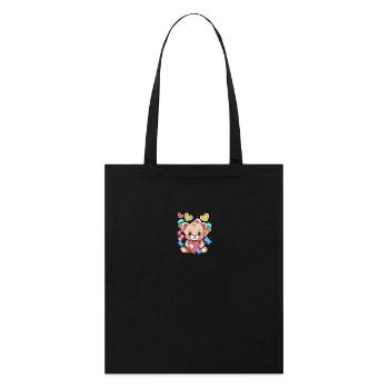 Mignon Teddy Glace Crème Coeur Coeurs Enfant Enfants Bébé - Tote bag bio Stanley/Stella - noir - Devant