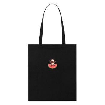 Faultier mit Wassermelone - Süßes Sommer Design - Stanley/Stella Bio-Stoffbeutel - Schwarz - Vorne