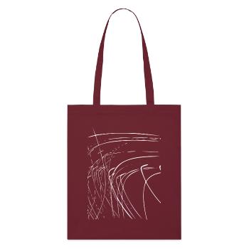 Abstract lines / white / line / pattern - Stanley/Stella Organic Tote Bag - burgundy - Front