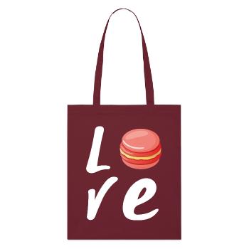 Love Macaron strawberry - Kitchen Gift - Stanley/Stella Organic Tote Bag - burgundy - Front