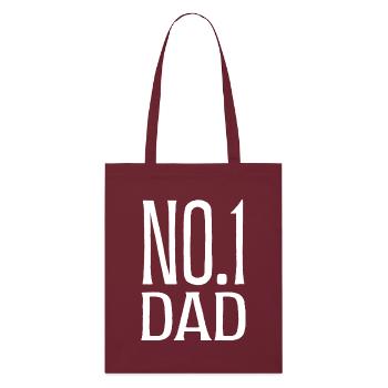 No. 1 Father Father's Day Gift - Stanley/Stella Organic Tote Bag - burgundy - Front