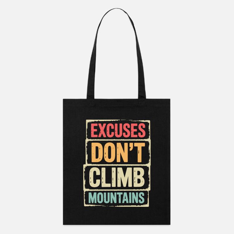 Montagnes - Excuses Ne grimpez pas les montagnes - Tote bag bio Stanley/Stella - noir