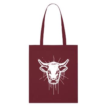Stier Kopf Bulle Graffiti Vektor - Stanley/Stella Bio-Stoffbeutel - Burgunderrot - Vorne