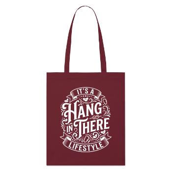 Hang In There Lifestyle - Stanley/Stella Bio-Stoffbeutel - Burgunderrot - Vorne