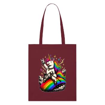 Rocking Unicorn - Stanley/Stella Organic Tote Bag - burgundy - Front