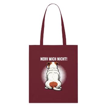 Nerv Mich Nicht Jack Russel terrier Jacky Jackys - Stanley/Stella Bio-Stoffbeutel - Burgunderrot - Vorne