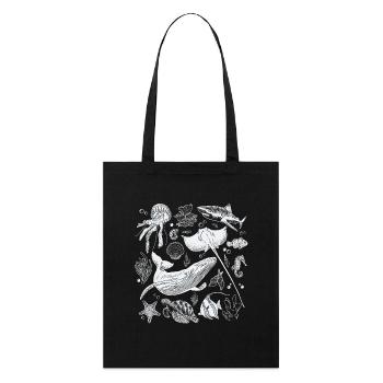 Vintage Tattoo Sea Animal, Retro Ocean Nature - Stanley/Stella Organic Tote Bag - black - Front