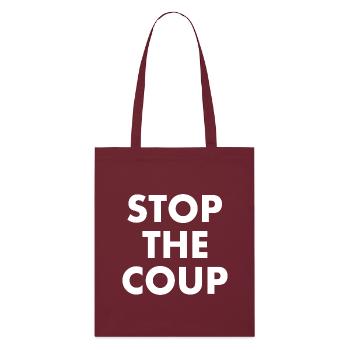 stop the coup - Stanley/Stella Bio-Stoffbeutel - Burgunderrot - Vorne
