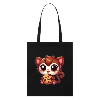 Mignon Bengal chat dessin animé grignoter Cookie - Tote bag bio Stanley/Stella - noir - Devant