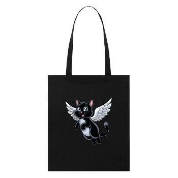Chat noir avec des ailes d’ange - Tote bag bio Stanley/Stella - noir - Devant