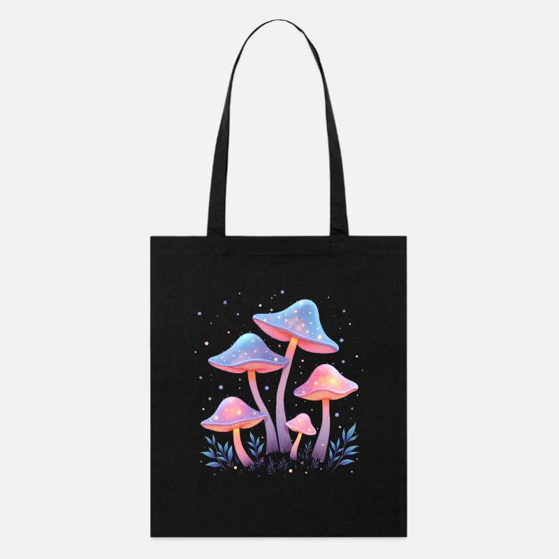 Mystische Waldkunst mit Pilzen - Stanley/Stella Bio-Stoffbeutel - Schwarz