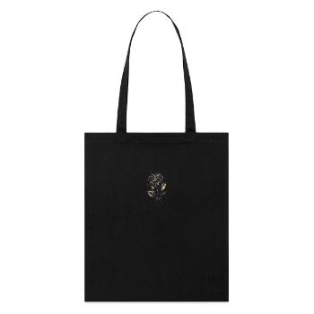 Schwarze Goldene Rose - Stanley/Stella Bio-Stoffbeutel - Schwarz - Vorne