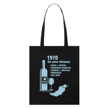 Geburtstag - Jahrgang Shirt 1970 - Stanley/Stella Bio-Stoffbeutel - Schwarz - Vorne
