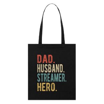 Streamer Papa Husband Hero - Stanley/Stella Organic Tote Bag - black - Front