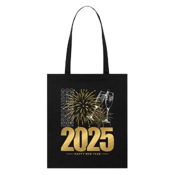 Neujahr 2025 - Stanley/Stella Bio-Stoffbeutel - Schwarz - Vorne
