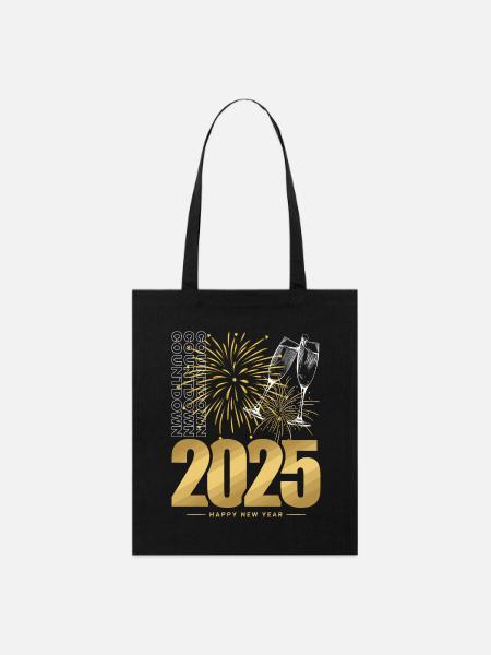 Neujahr 2025 - Stanley/Stella Bio-Stoffbeutel - Schwarz