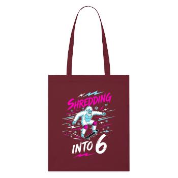 Déchirer en 6 Yéti Skateurs - Tote bag bio Stanley/Stella - bordeaux - Devant