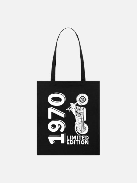 1970 Limited Edition Biker Vintage - Stanley/Stella Organic Tote Bag - black
